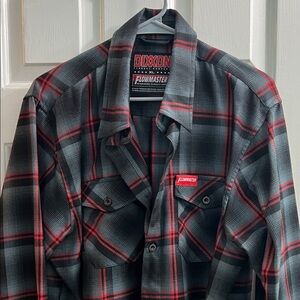 DIXXON Men's Black and Red Plaid Shirt Jacket
